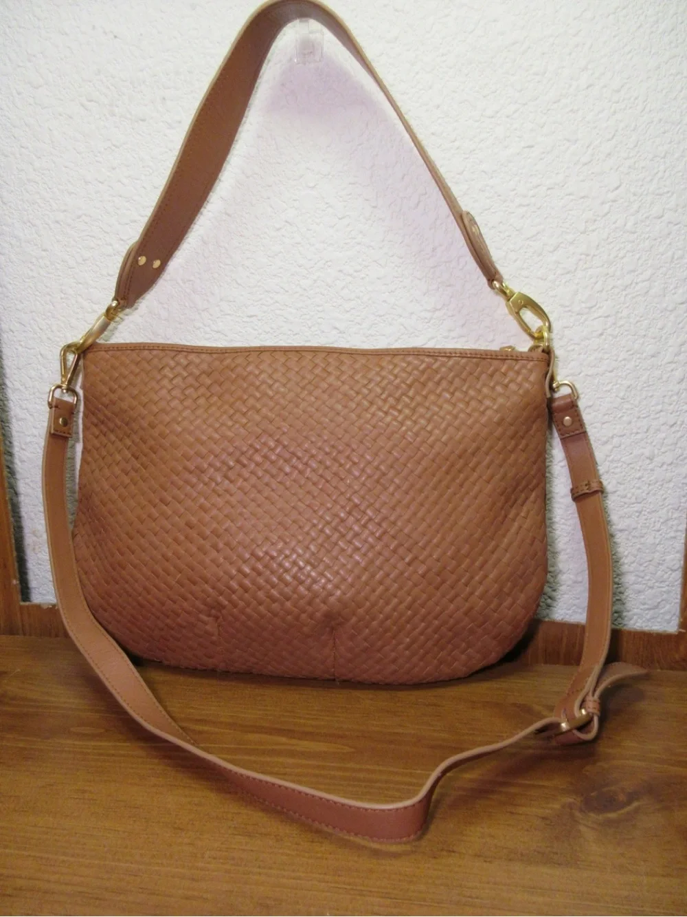 Quince Tan Woven Leather Shoulder Bag